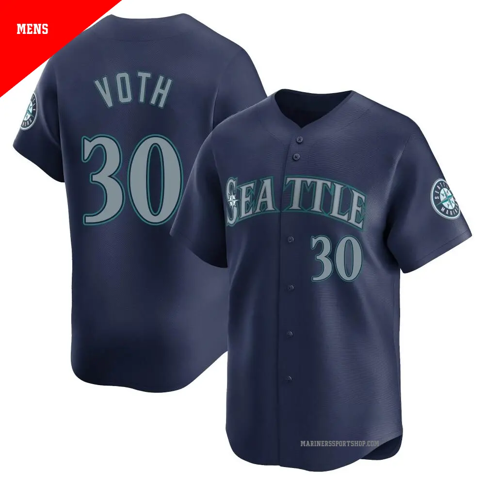 Men's ＃30 Austin Voth Seattle Mariners Navy Limited Road Jersey