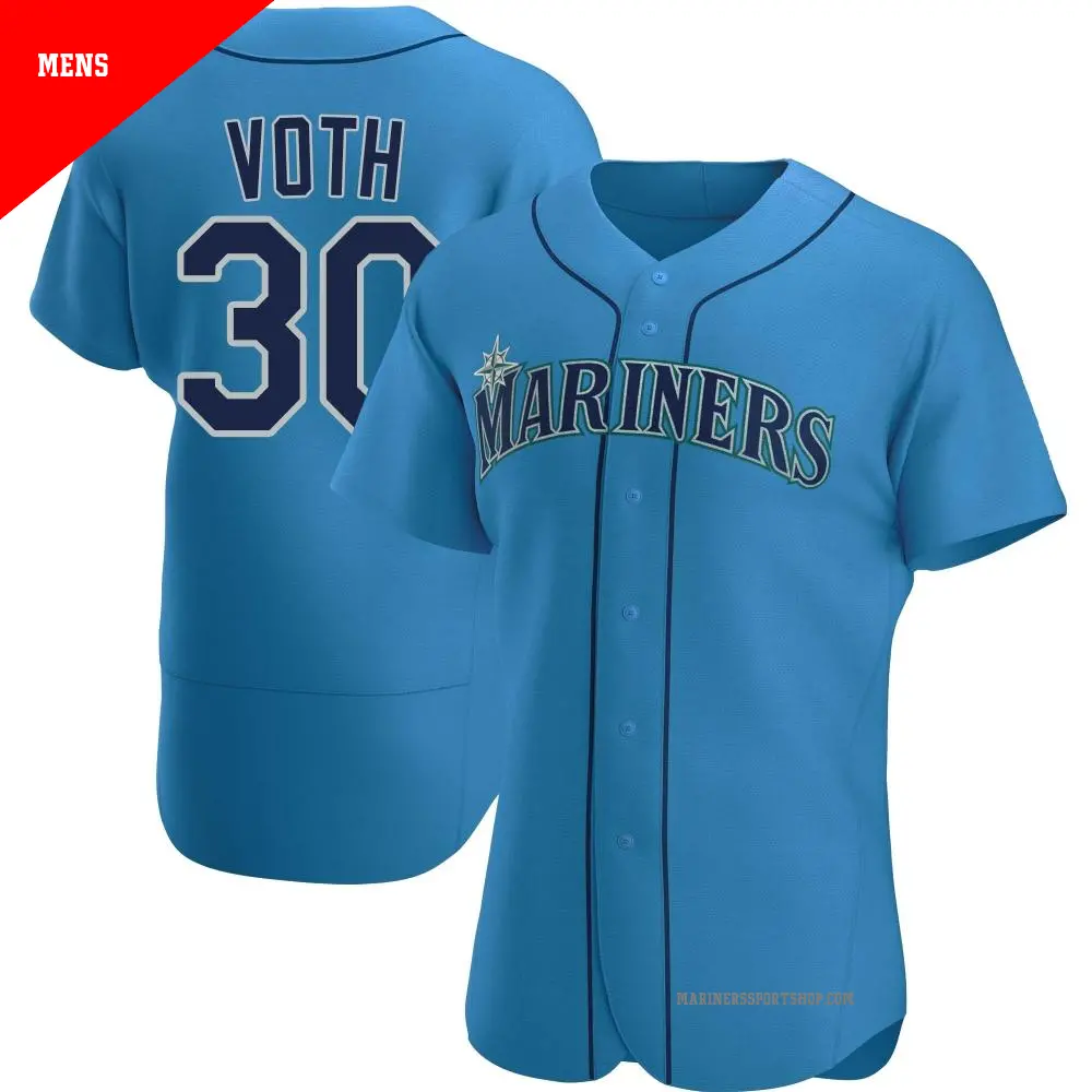 Men's ＃30 Austin Voth Seattle Mariners Royal Authentic Alternate Jersey