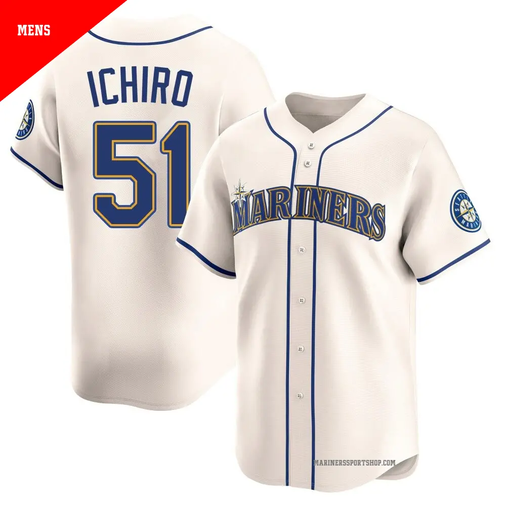 デッドストック MLB MARINERS 51 ICHIRO Jersey Men's #51 Ichiro Suzuki Seattle Mariners Black Replica Snake