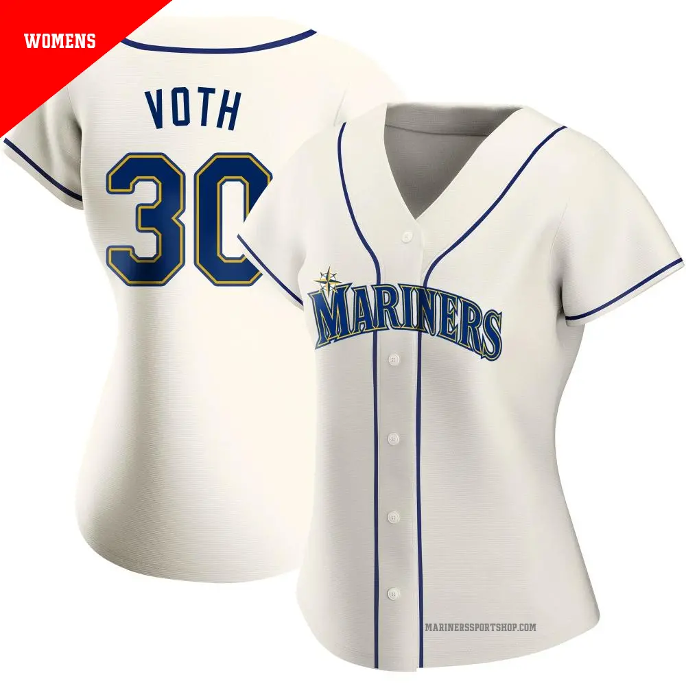 Women's ＃30 Austin Voth Seattle Mariners Cream Authentic Alternate Jersey