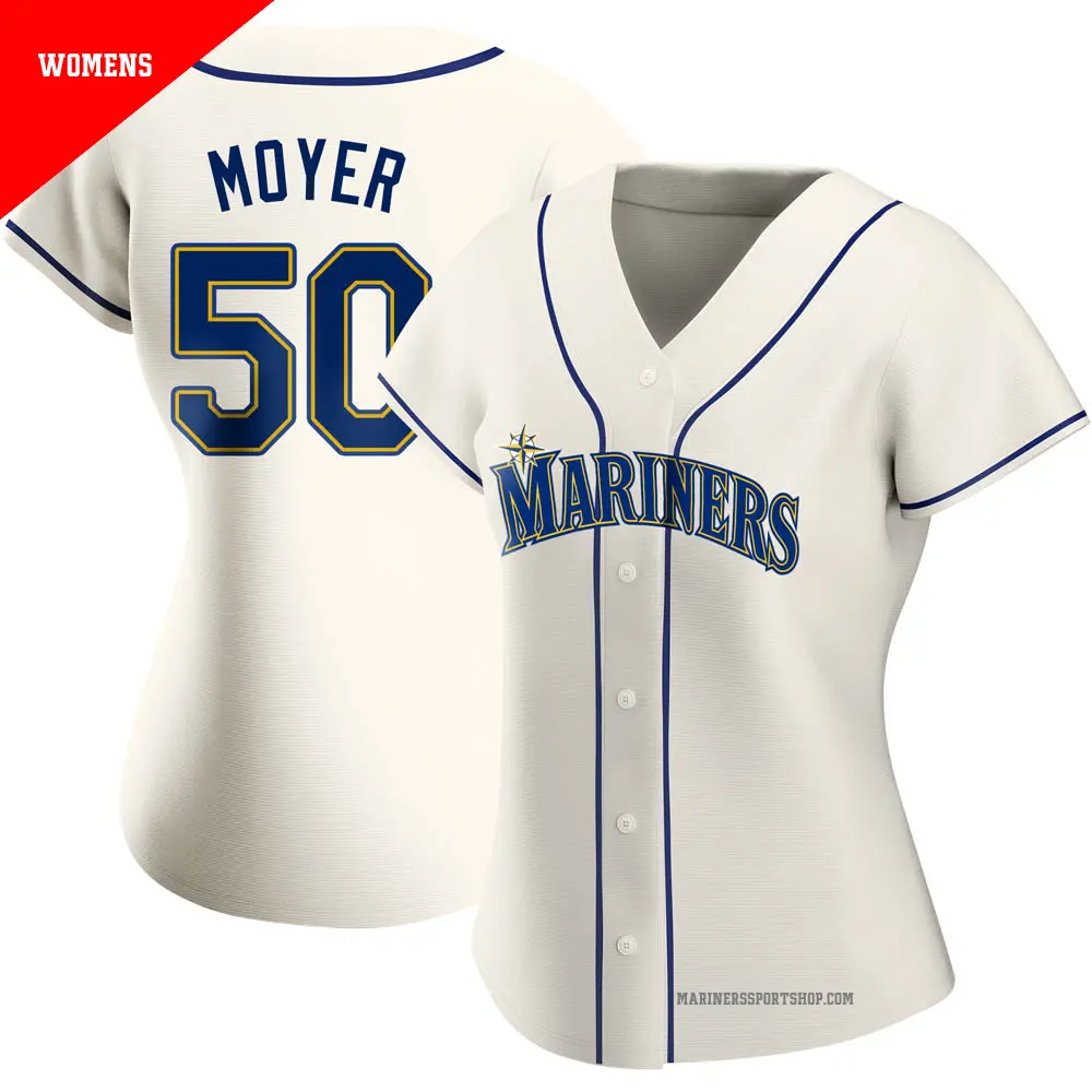 Women's ＃50 Jamie Moyer Seattle Mariners Cream Replica Alternate Jersey