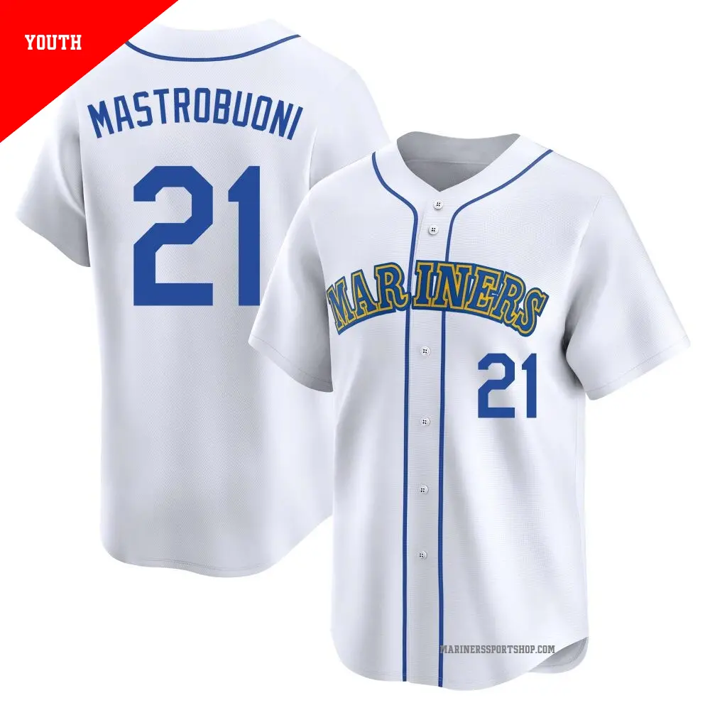 Men's #21 Miles Mastrobuoni Seattle Mariners Aqua Limited