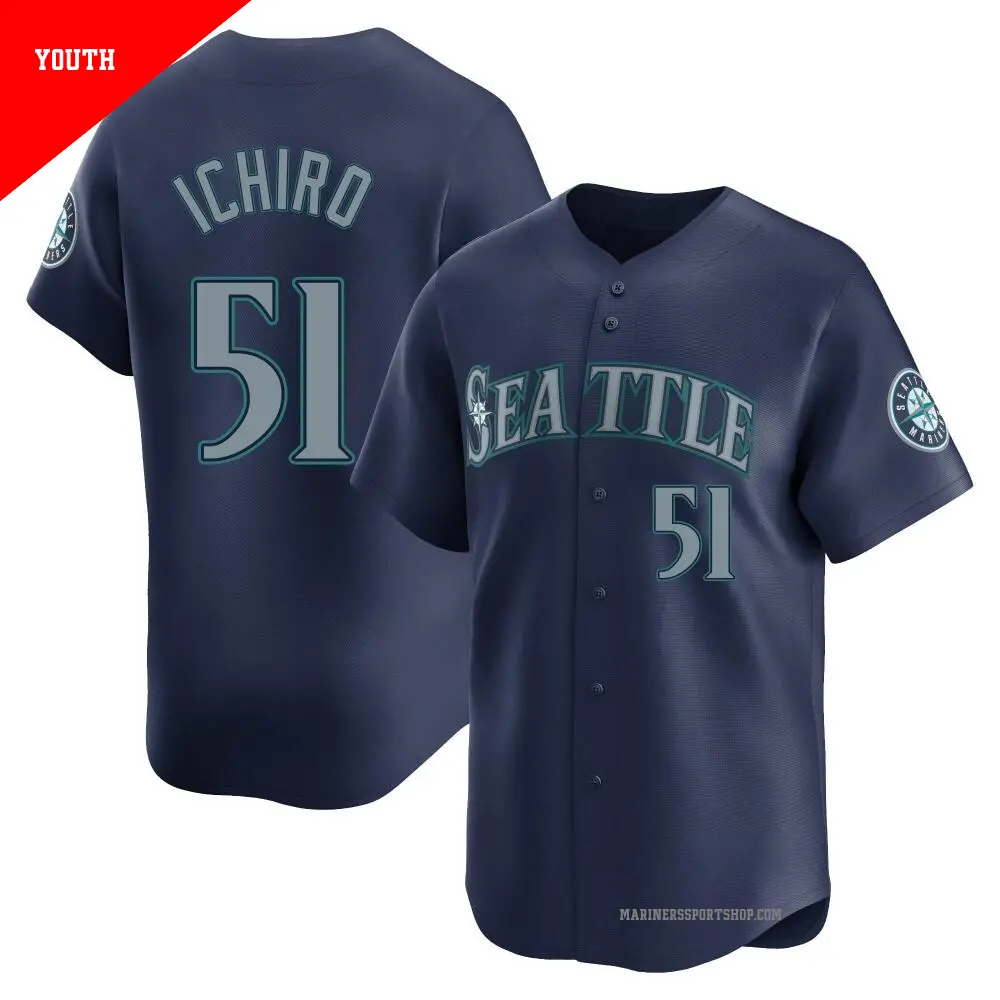 Men's #51 Ichiro Suzuki Seattle Mariners Black Replica Snake