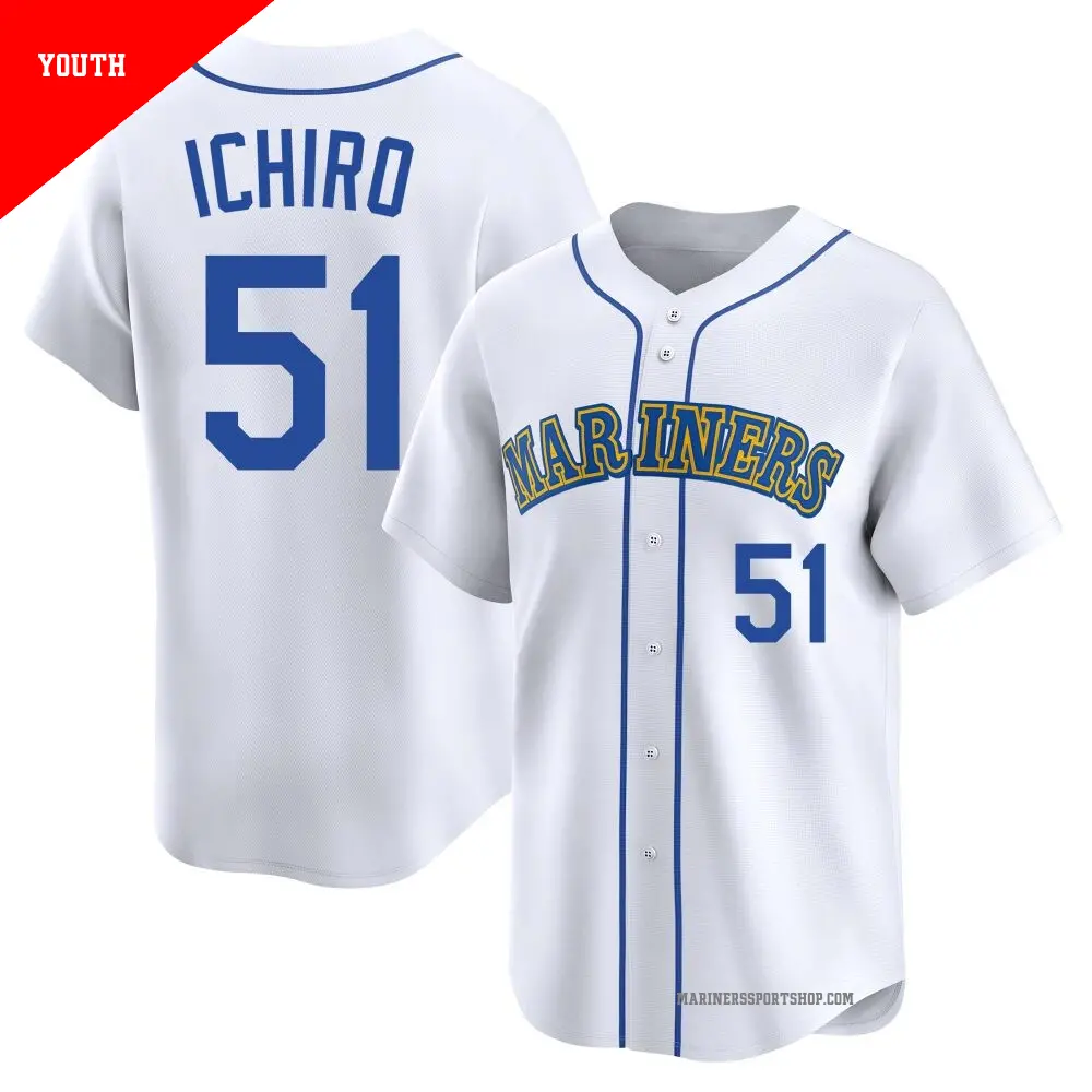 MARINERS ICHIROの背番号51付ユニフォーム Women's #51 Ichiro Suzuki Seattle Mariners White Limited