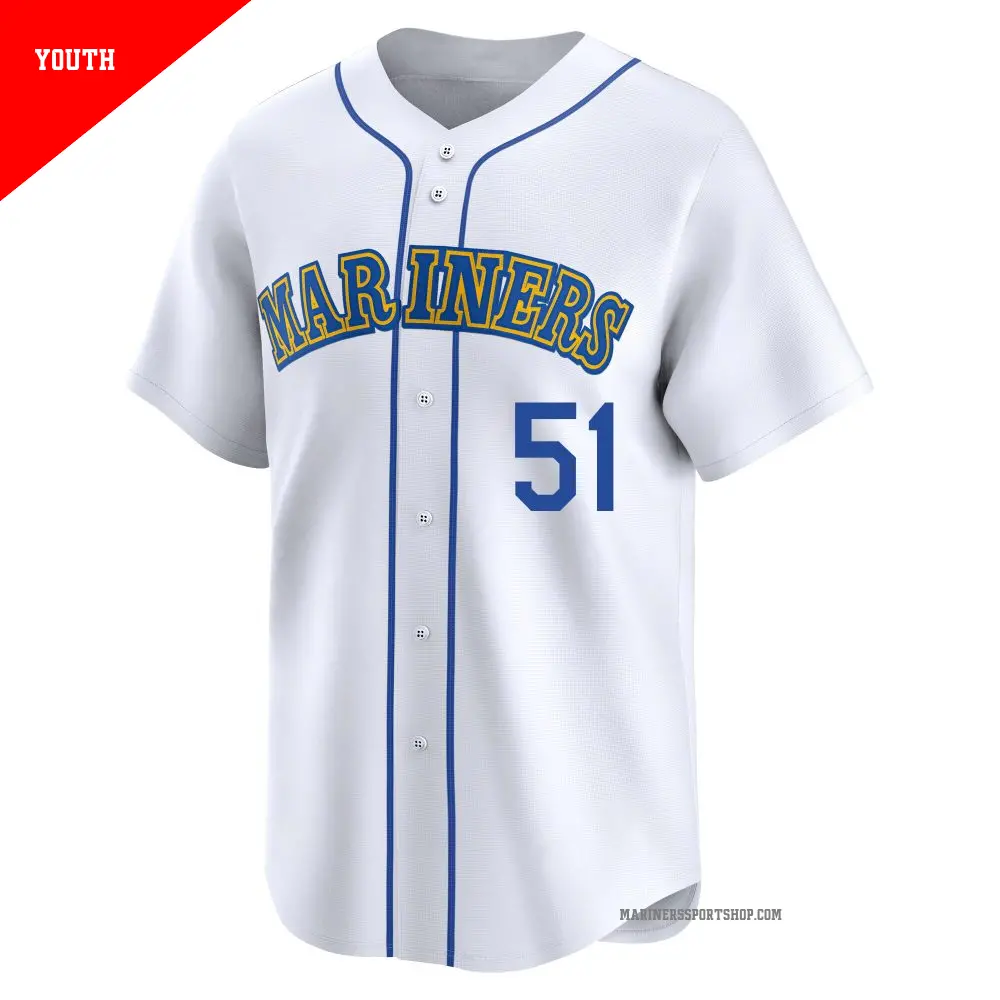 Youth #51 Ichiro Suzuki Seattle Mariners White Limited